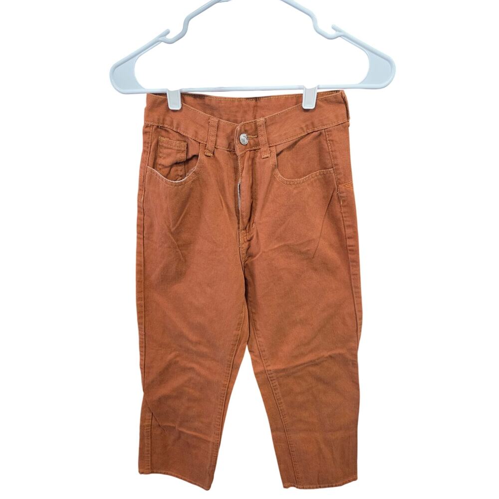 Wide Leg Rust Colored Star Pants - Romwe - XS